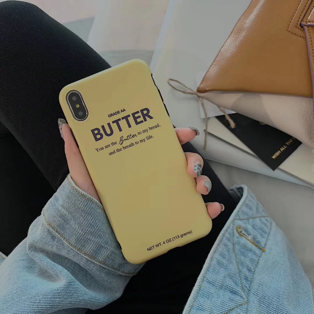 

maosenguoji ins funny Simple English words butter fashion Mobile Phone Case for iphone 6 6s 6plus 7 7plus 8 8plus X 10 XR XS MAX