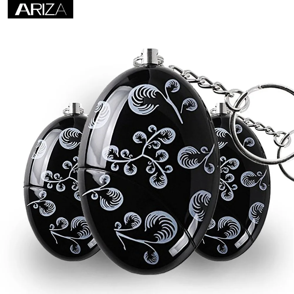 

Ariza top selling self defense personal security alarm keychain emergency panic alarm with gold flower printing for women