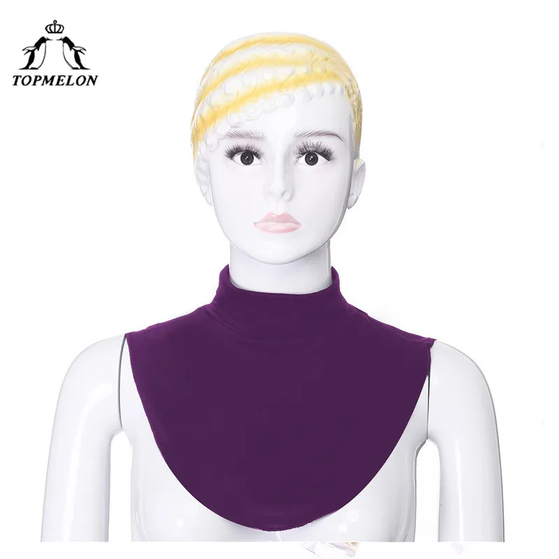 

TOPMELON Islamic Extensions Women Solid Modal Round Neck Chest Cover Muslim Abaya Accessories Womens Hijabs