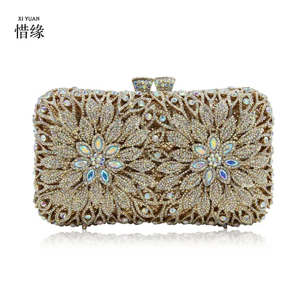 XIYUAN BRAND Women blue green Evening Bags Ladies Gold Silver red Wedding Bag Party Purses