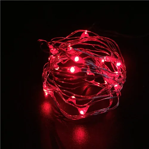 2 м светодио дный светодиодная гирлянда медная проволока Corker String Fairy Lights для стеклянного ремесла бутылка год/Рождество/валентинки Свадебные украшения Ra - Испускаемый цвет: Красный