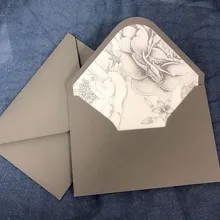 Индивидуальный конверт с винтажной серой цветочной подкладкой 135x195 мм