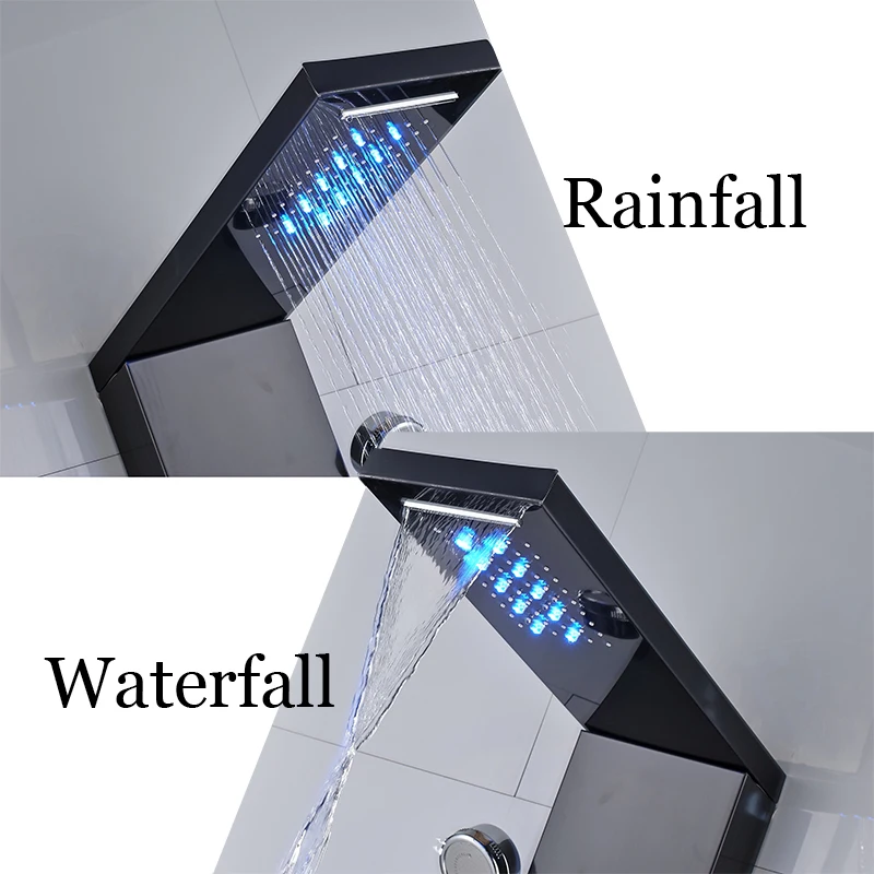 ЖК-цифровой термпературный дисплей, душевая панель для ванной комнаты, Душевая колонна Boday SPA Massagae Jet, светодиодный душ