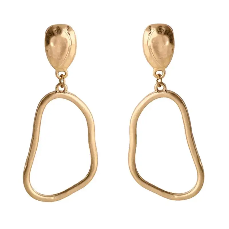 

Drop Earrings Women Jewelry Punk Rock Party Brincos Gift Trendy Creative Women Hollow Geometric Irregular Oval Drop Earring