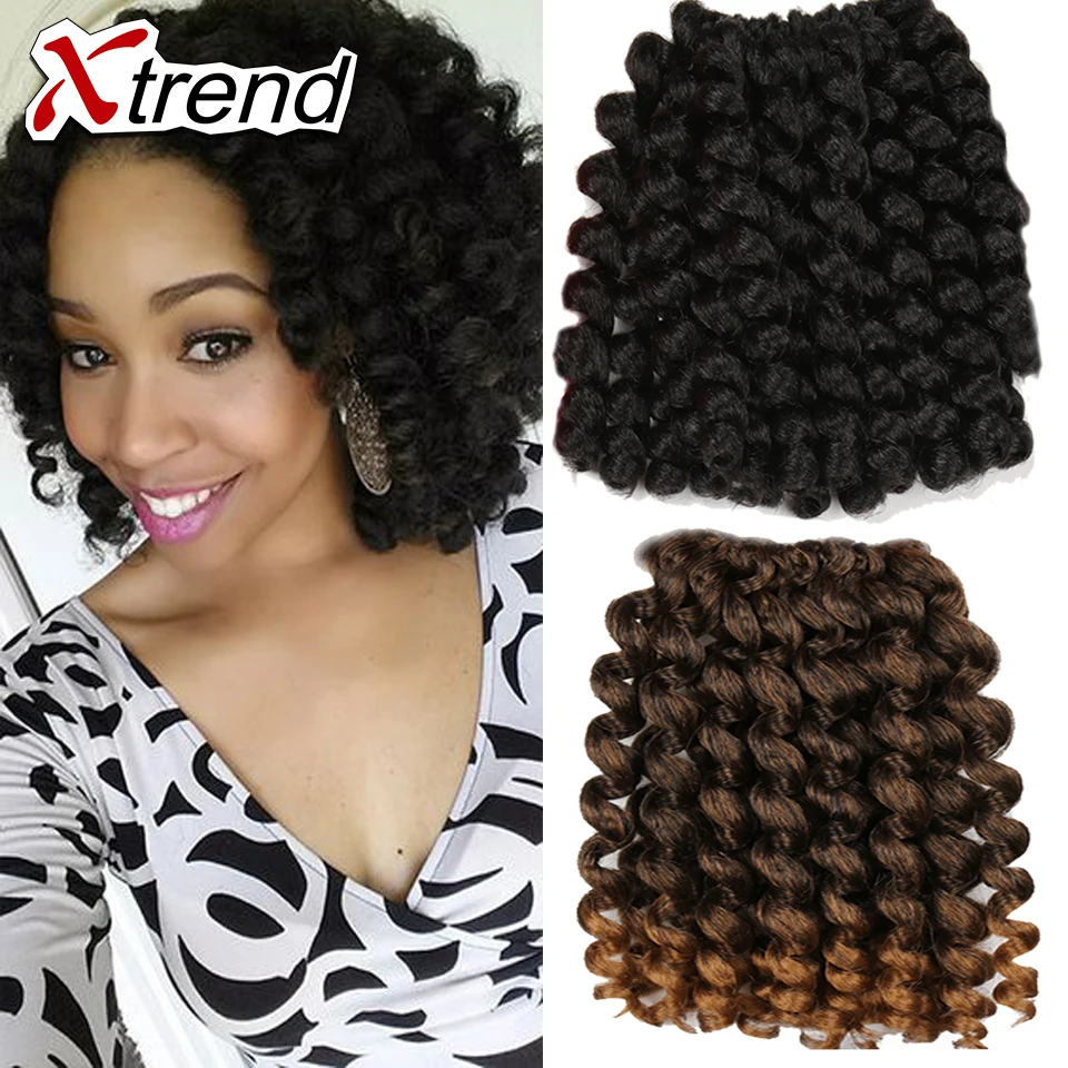 En gros Nouveau 8 pouces Jumpy Baguette Curl Twist Cheveux Janet Crochet Tresses Jamaïcain Rebond Havana