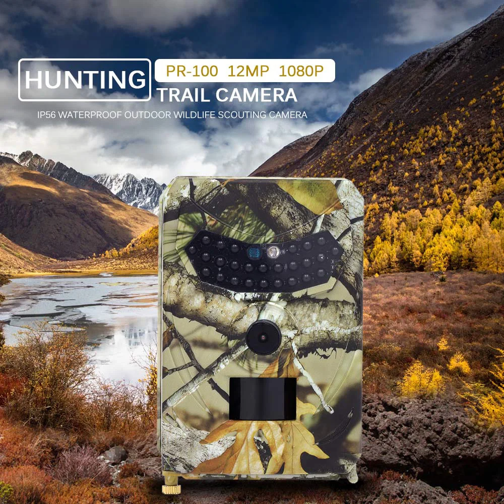 Лидер продаж Охота Камера 12MP 1080P Trail Камера охоты PIR Сенсор инфракрасный Ночное видение IP56 Водонепроницаемая камера для разведки местности