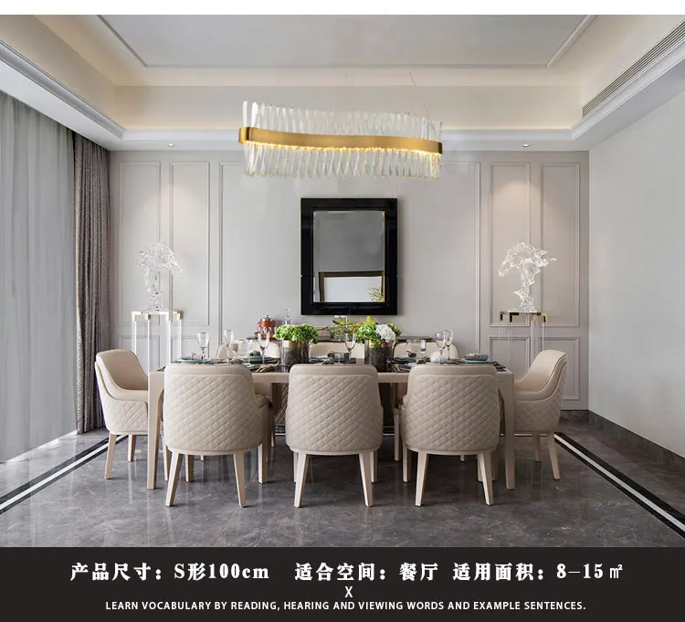 

Simple crystal chandelier Nordic post-modern model room living room bedroom dining table American light luxury designer lamps