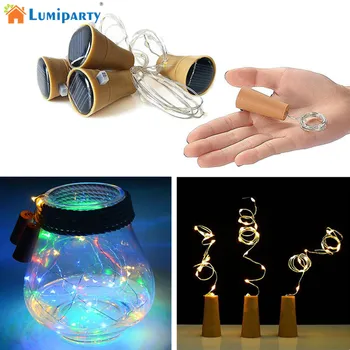 

8LED/10LED Solar Powered Wine Bottle Cork Shape LED Fairy Strip Copper Garland Festoon Wire String Christmas Light k30