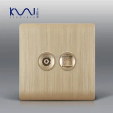 Kempinski Роскошные розетки, ТВ и телефонная розетка, Шампань золото, переменный ток, 110~ 250 V, C31 серии