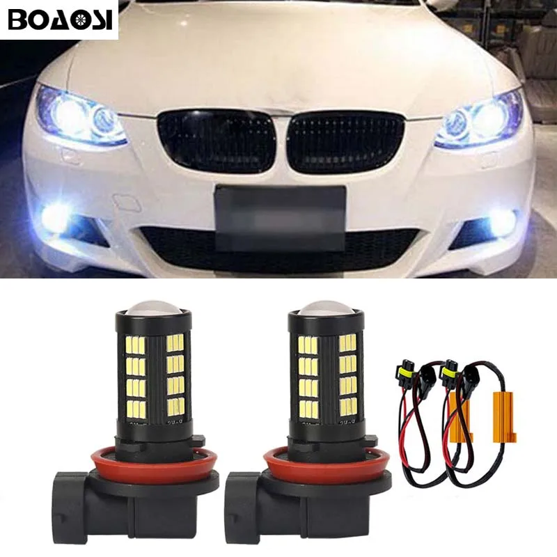 

2x H11 LED Samsung 4014SMD Fog Light DRL Error Free For BMW E63 E64 E90 E91 E92 E93 328i 328xi X5 E53 E70 E46 325i 330i X3 E83