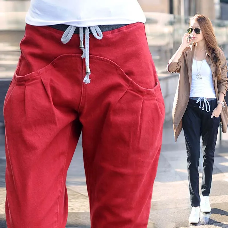 2018 Four Seasons new women loose harem jeans Korean version was thin stretch elastic waist casual radish pants 2018 Four Seasons new women loose harem jeans Korean version was thin stretch elastic waist casual radish pants