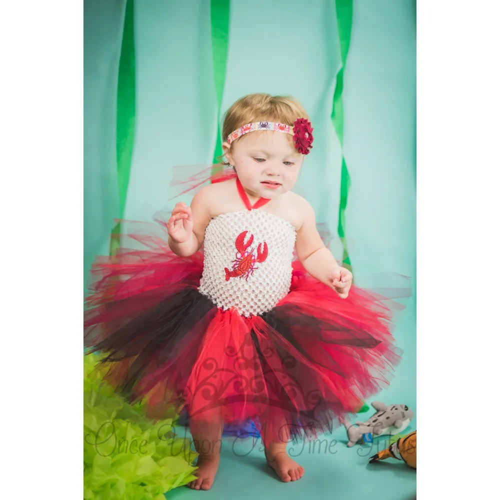 Girls Red Lobster Pattern Tutu Dress Toddlers Princess Summer Fluffy TUTU Clothes Kids Birthday (1)