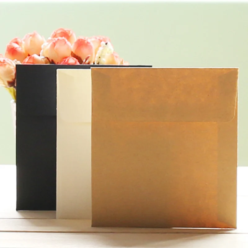 

10pcs/lot 10*10cm square mini envelope Kraft paper envelope card small card storage envelope
