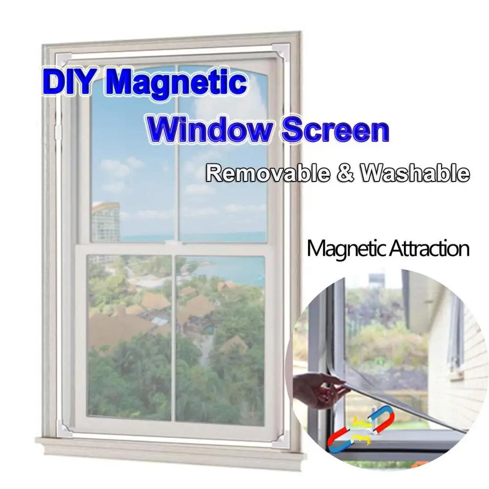 

Adjustable Magnetic net curtain, Anti mosquito bug Invisible Magnetic Screen curtains Removable Window screen Dust Screen