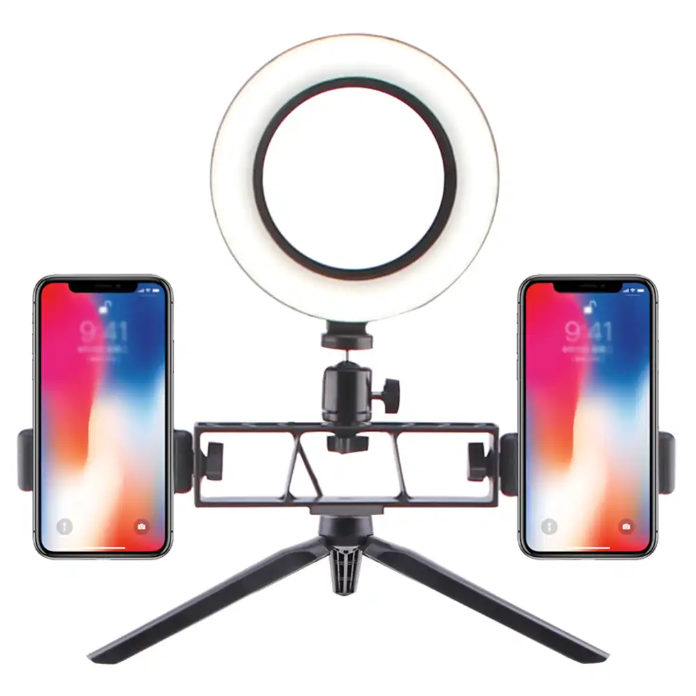 mesa de herramienta Cámara belleza Selfie lámpara con luz regulable teléfono trípodes maquillaje Fotografía LED 160MM CxtBshQrd