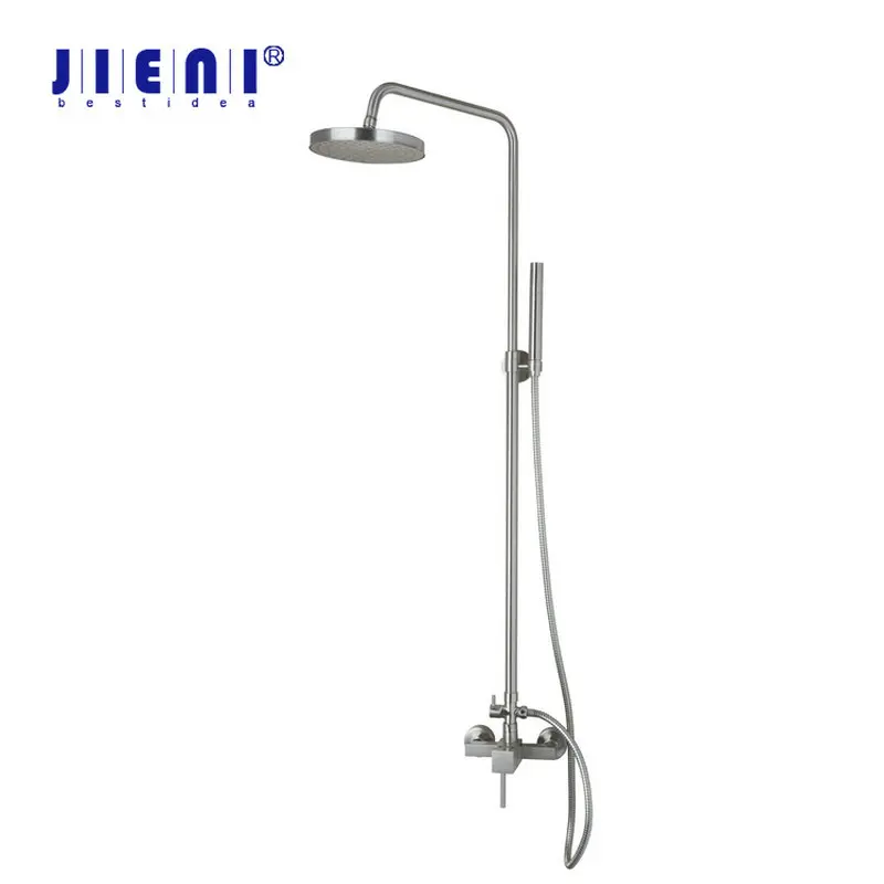 

NEW Brushed Nickel Square Nozzle Aerator Rain Shower Faucet Set Bathtub Mixer Tap Single Handle Shower Set Torneira 50130