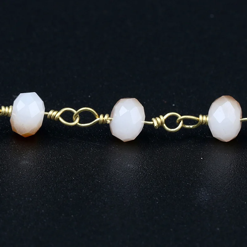 HanKun 4*6 мм белые и оранжевые двухцветные граненые круглые хрустальные бусины с