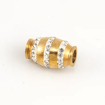 

100% Stainless Steel Loose Beads Charms Pendants Rhinestone For Bracelet Making DIY Jewelry Findings Wholesale 30pcs