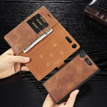 Для sony Xperia XZ XZ1 XZ2 XZ3 Compact pu ретро кожаный чехол-книжка с подставкой съемный магнитный 2 в 1 съемный чехол для карт чехол