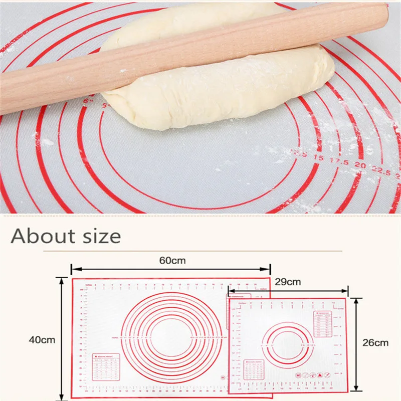 Non Stick Silicone Baking Mat Pizza Dough Maker Pastry Kitchen Gadgets Cooking Tools Utensils Bakeware Kneading Accessories
