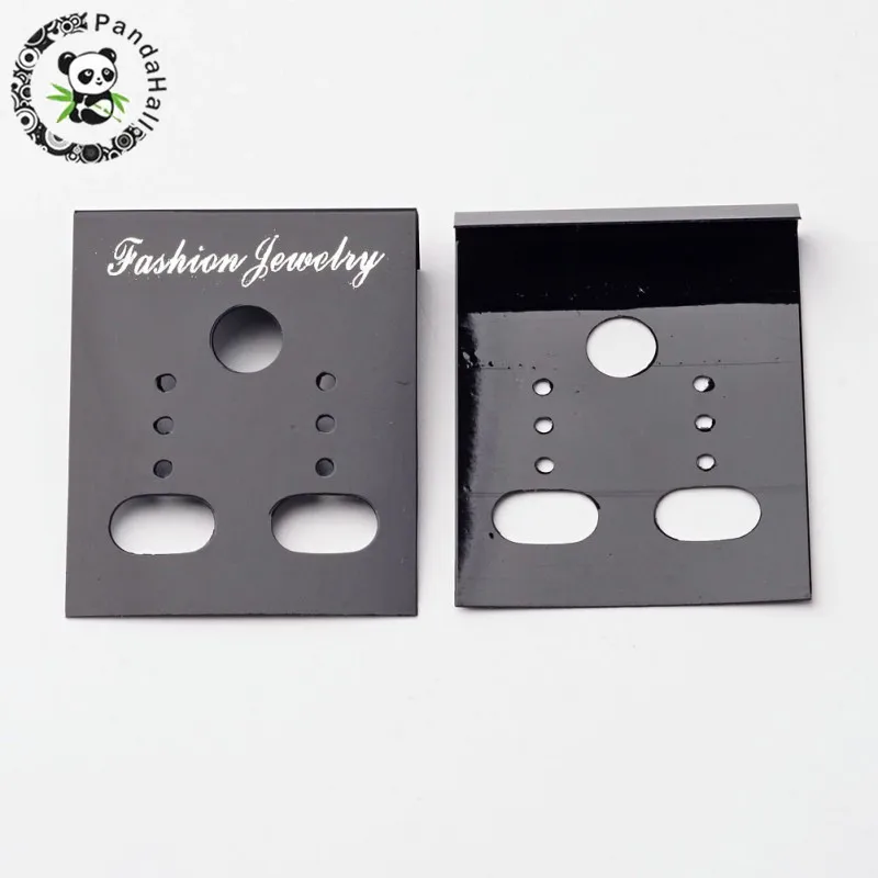 

Jewelry Findings Plastic Display Card For Stud Earrings Dangle/Hoop/Clip Earrings Pendant Display White Black 38*30mm 100pcs