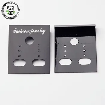 

Jewelry Findings Plastic Display Card For Stud Earrings Dangle/Hoop/Clip Earrings Pendant Display White Black 38*30mm 100pcs