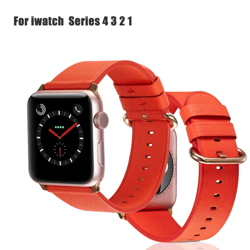

Genuine Leather Strap For Apple Watch Band 44mm 40mm & Apple Watch Bands 42mm 38mm Series 4 3 2 1 Watch Belt Accessories