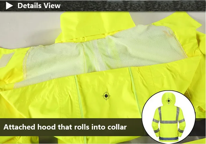 Hi vis EN471 водонепроницаемый ветрозащитный дышащий безопасности reflevtive спецодежды дождевик плащ-дождевик штаны для защиты от дождя