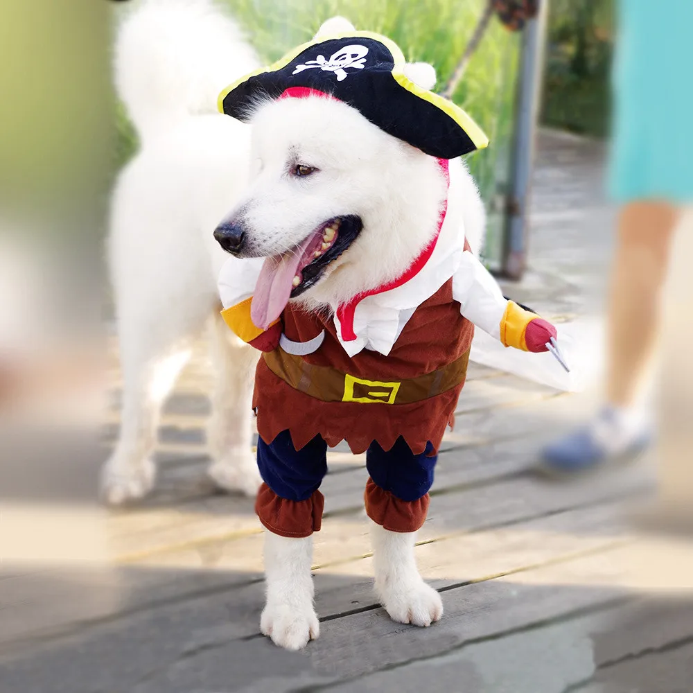 Новинка Пиратская одежда для собак Хэллоуин для домашней собаки нарядное платье одежда для питомца карнавальный костюм Щенок Одежда для собак Толстовка с капюшоном