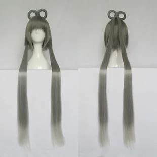 

Cosplay wig elegant vocaloid 1 meters grey gradient silvery white  long braids cosplay anime wig,free shipping