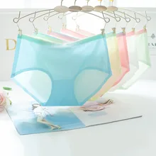 wholesale Thin section ice silk seamless underwear female waist Hit color candy color sexy Summer Breathable