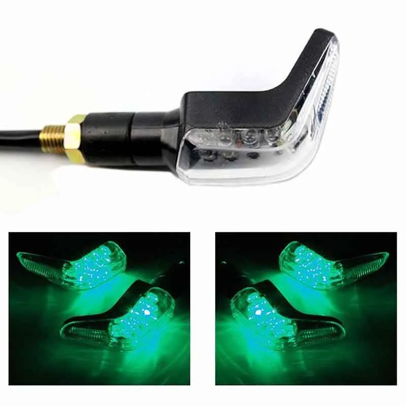 

4Pcs Motorcycle LED Bobber Turn Signal Lights for Dyna Sptortster Indicator Lights (Green)