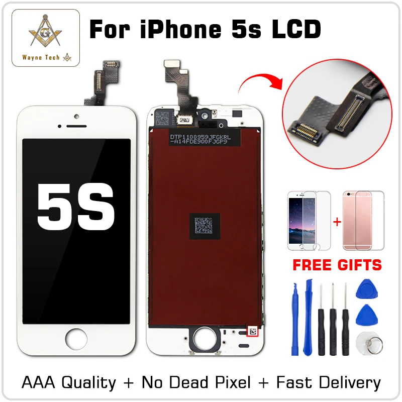 Качество AAA для Tianma качество без битых пикселей ЖК дисплей iPhone 5s с сенсорным