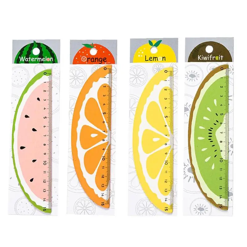 

15cm Wooden Fruit Straight Ruler Cute Measuring Straight Rulers Drawing Tool Promotional School Stationery Student Supplies