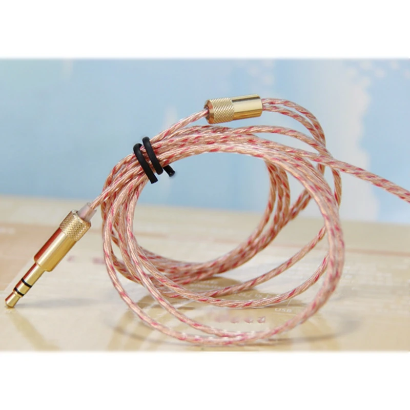 

3.5mm 3-Pole Line Type Jack DIY OFC Wire Core Earphone Cable Repair Replacement for Headphone