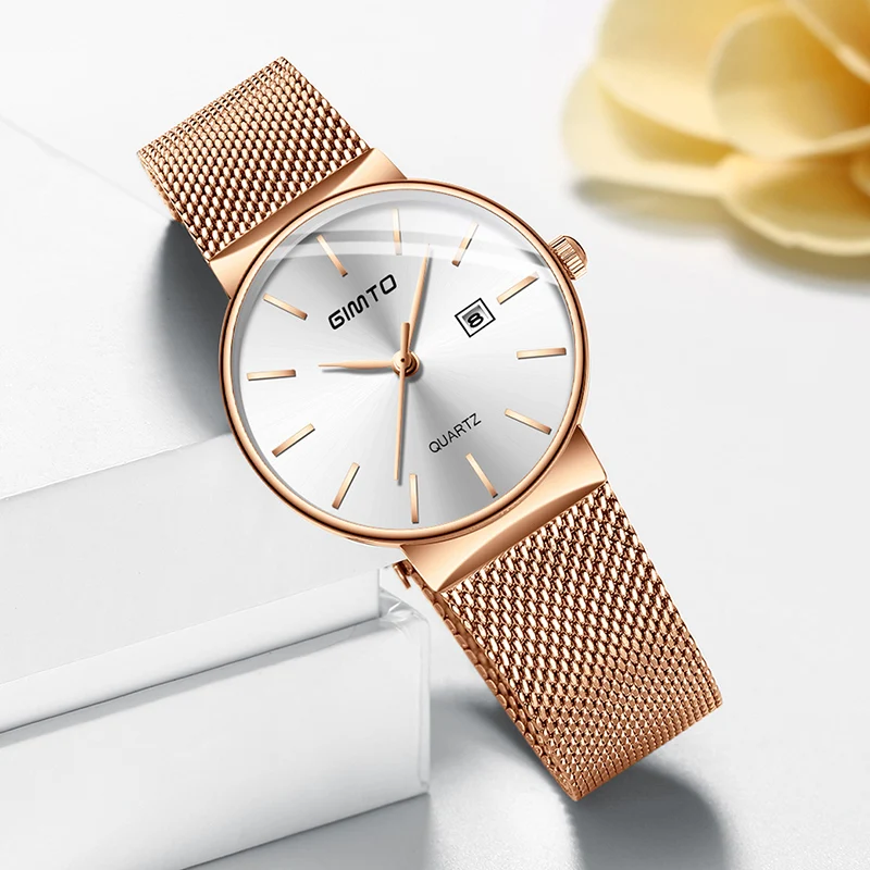 

GIMTO Brand Women Watches Rose Gold Luxury Bracelet Steel Ladies Quartz Watches Lovers Sport Female Wrist Watch Relogio Feminino