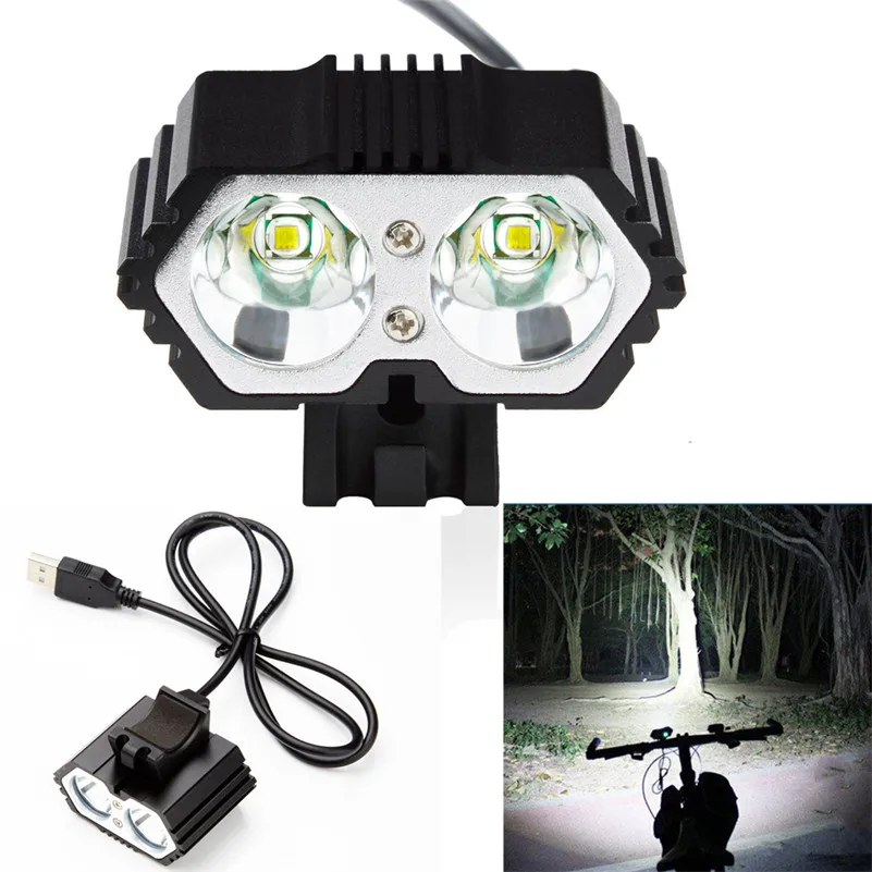 6000лм 2 X CREE XM-L T6 светодиодный USB водонепроницаемый фонарь для велосипеда велосипедный головной светильник велосипедный светильник s велосипедный светильник для наружного велоспорта camoing