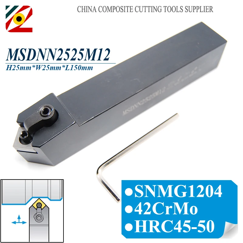 

EDGEV MSDNN2525M12 MSDNN CNC Metal Lathe Cutter External Turning Tool Holder For Indexable Carbide Insert SNMG120404