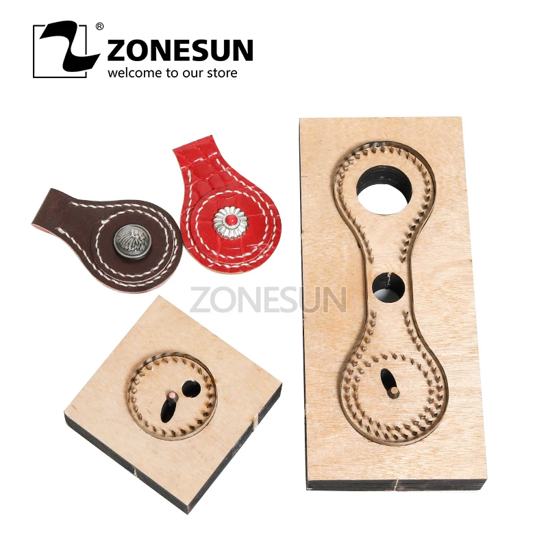 

ZONESUN R102 Customized leather cutting die shape key ring fob holder punch PVC/EVA sheet cutter DIY laser knife die classical
