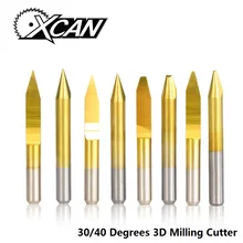 XCAN 10 шт. 30/40 градусов в форме печатной платы Гравировка твердосплавные фрезы ЧПУ Концевая фреза с плоским дном фреза долота 3D фреза