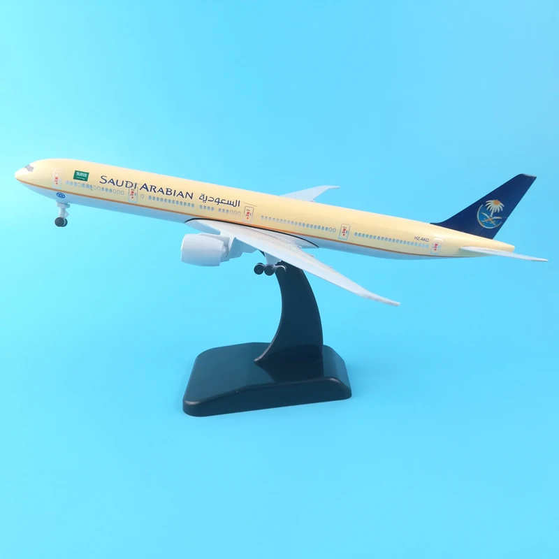 

20cm Metal Plane Model Saudi Arabian Airlines Boeing 777 Airplane Model w Stand Aircraft pulley landing gear Collect gifts TOYS
