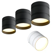 Светодиодный светильник с регулируемой яркостью 3 Вт 5 Вт 7 Вт 9 Вт 12 Вт 15 Вт 18 Вт белый/черный корпус поверхностного монтажа AC220V потолочный Точечный светильник для дома