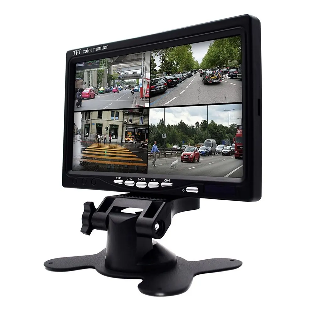 Podofo 7 Cal podzielony ekran Quad Monitor 4CH wejście wideo styl szyby Parking deska rozdzielcza tylna kamera samochodowa samochód stylizacji Podofo 7 Cal podzielony ekran Quad Monitor 4CH wejście wideo styl szyby Parking deska rozdzielcza tylna kamera samochodowa samochód stylizacji