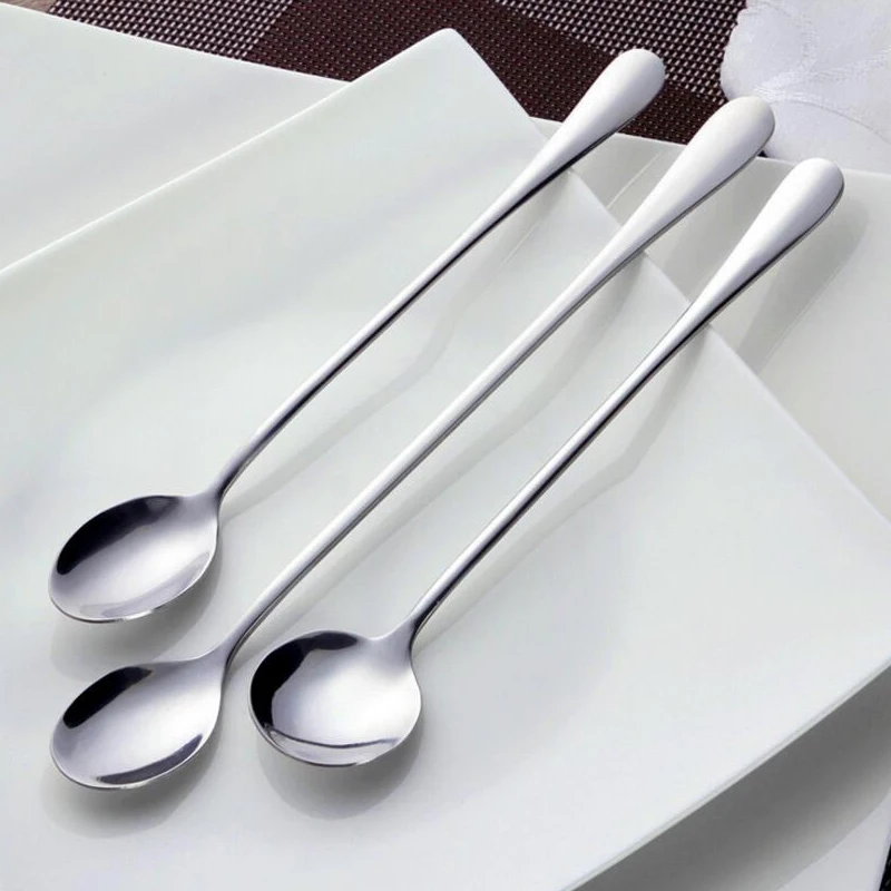 

Thickened Lengthened Long Handle Stir Spoon Coffee Spoon Ice Cream Honey Dessert Spoon three size optional Stainless Steel