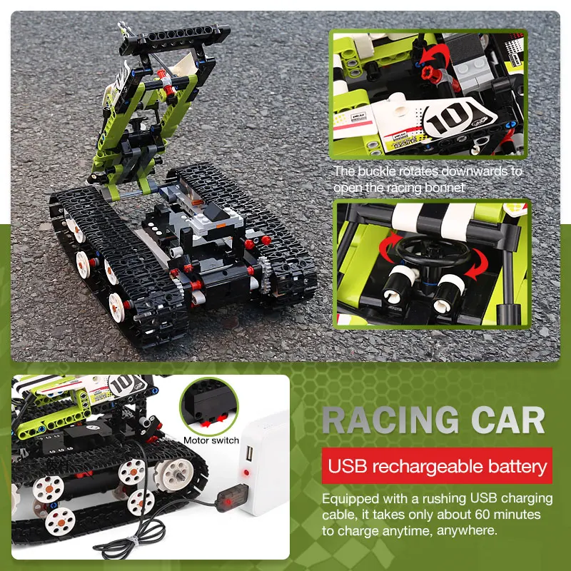 Двигатель мощность до Функция RC Гусеничный гонщик Электрический fit technic автомобиль 42065 скорость автомобиля строительный блок кирпичи модель ребенок подарок