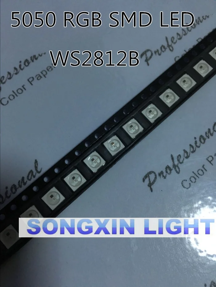 100 шт. WS2812B(4 контакта) 5050 SMD WS2812 индивидуально адресуемый цифровой RGB светодиодный чип 5 в WS2812B ws2812b 2812 светодиодный чип IC SMD