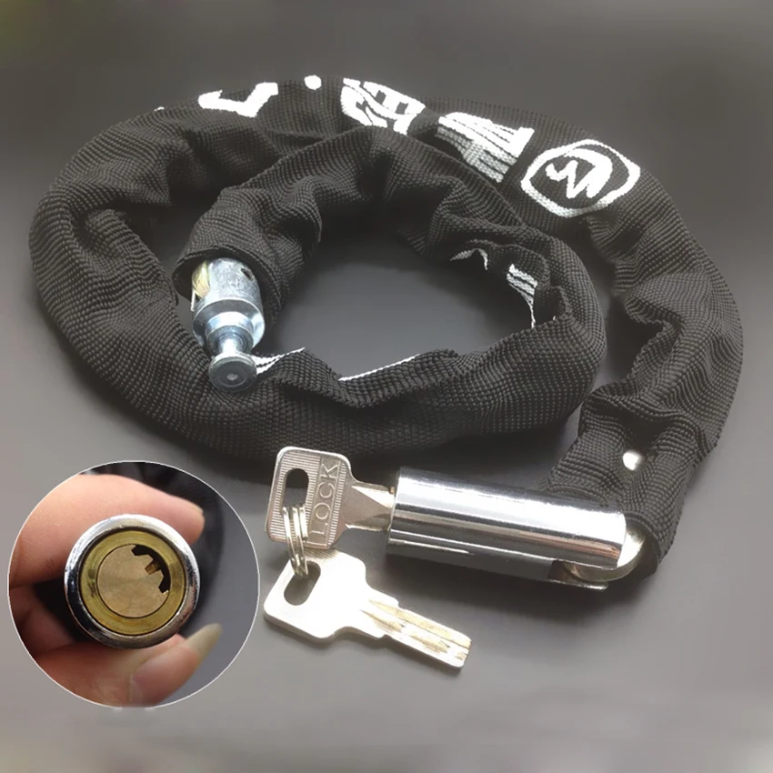 

Cycling Bike lock 0.65 0.88 1.08m Anti-theft Black Steel Bicycle Chain Mountain Bike Electric Motorcycle Chain Lock