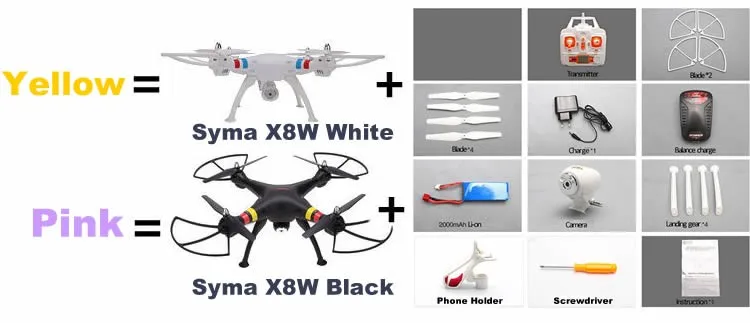 Syma X8 X8C X8W X8G Дрон 4G 4ch 6 Axis Venture с FPV широкоугольной камерой RC Квадрокоптер RTF Вертолет FSWB