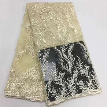 

Latest New African Laces Navy Blue Wine Grey Cream Africa Nigerian Wedding Lace Beaded French Tulle Net Lace Fabric High Quality