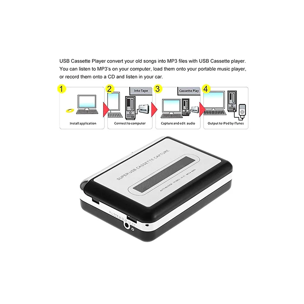 Кассетный usb плеер лента к ПК MP3 компакт дисков цифровой файл конвертер аудио